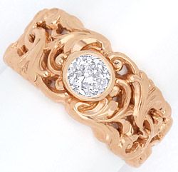 Foto 1 - Diamant-Ring 0,45 ct Altschliff Rotgold Florales Design, R3241