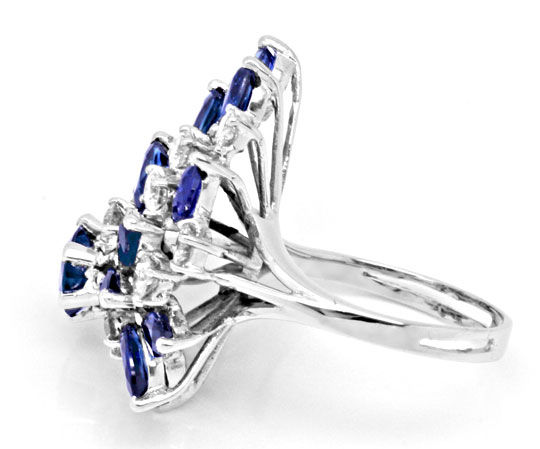 Foto 3 - Brillant Safir Ring 1.22ct Diamanten 3.8 Saphire, S6088