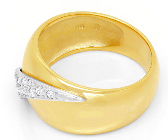 Foto 3 - Diamant Bandring 15 Diamanten Gelbgold-Weißgold, S6639